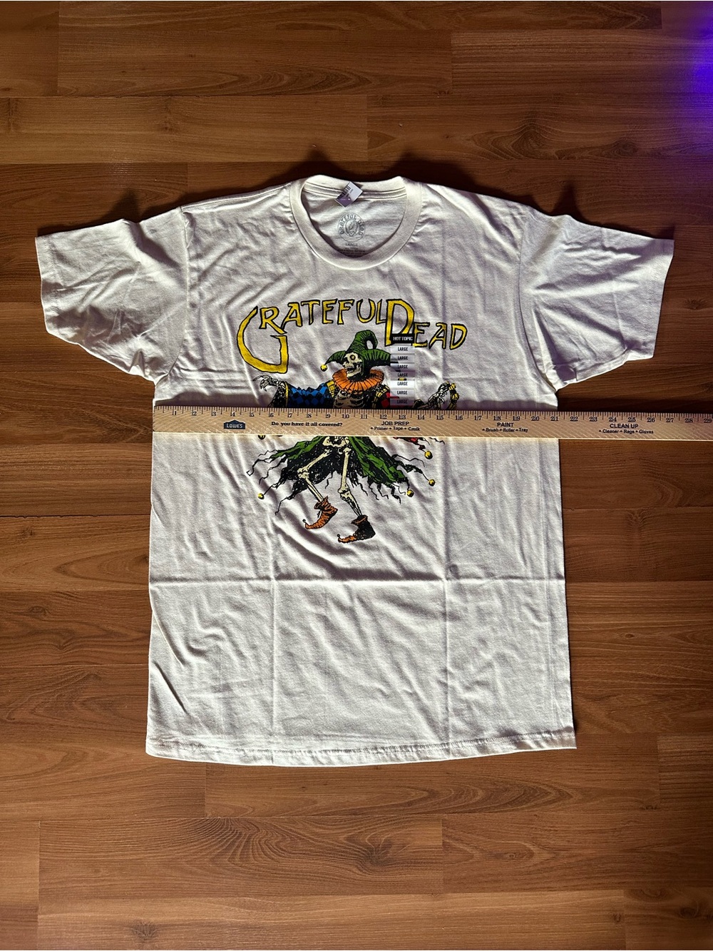 Hot Topic Cream Grateful Dead Jester Skeleton Graphic Tee - Picture 6 of 7